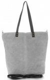 Kožené kabelka shopper bag Vera Pelle svetlo šedá 80041