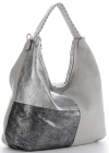Kožené kabelka shopper bag Genuine Leather svetlo šedá 5521