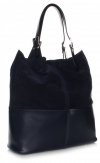 Kožené kabelka shopper bag Genuine Leather tmavo modrá 605