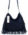Kožené kabelka univerzálna Vittoria Gotti tmavo modrá B60