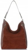 Kožené kabelka shopper bag Vittoria Gotti hnedá V3368