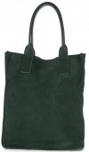 Kožené kabelka shopper bag Vittoria Gotti fľašková zelená V27A