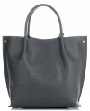Kožené kabelka shopper bag Vittoria Gotti šedá V355