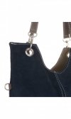 Kožené kabelka listonoška Genuine Leather tmavo modrá 517