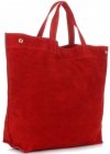 Kožené kabelka shopper bag Vera Pelle červená A19