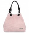 Kožené kabelka shopper bag Vittoria Gotti púdrová ružová V80047