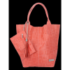 Kožené kabelka shopper bag Vittoria Gotti koralová B22