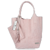 Kožené kabelka shopper bag Vittoria Gotti púdrová ružová B22