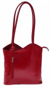 Kožené kabelka listová kabelka Genuine Leather červená 491