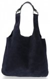 Kožené kabelka shopper bag Genuine Leather tmavo modrá 8023
