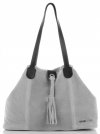 Kožené kabelka shopper bag Vittoria Gotti svetlo šedá V3076