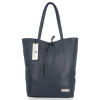 Kožené kabelka shopper bag Vittoria Gotti tmavo modrá V21E