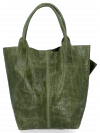 Kožené kabelka shopper bag Vittoria Gotti zelená B15