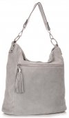 Kožené kabelka shopper bag Genuine Leather svetlo šedá 1330