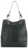 Kožené kabelka shopper bag Vittoria Gotti fľašková zelená V344