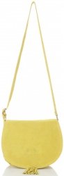 Kožené kabelka listonoška Vittoria Gotti žltá V2002