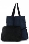Kožené kabelka shopper bag Vittoria Gotti tmavo modrá V26A
