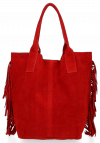 Kožené kabelka shopper bag Vittoria Gotti červená B16