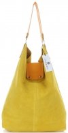 Kožené kabelka shopper bag Vittoria Gotti žltá V3292C