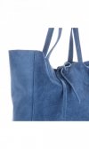Kožené kabelka shopper bag Vera Pelle modrá 601
