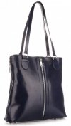 Kožené kabelka klasická Genuine Leather tmavo modrá J6088