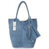 Kožené kabelka shopper bag Vittoria Gotti svetlo modrá V5190