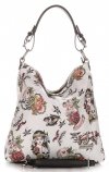 Kožené kabelka shopper bag Vittoria Gotti biela V45