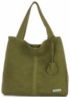 Kožené kabelka shopper bag Vittoria Gotti zelená V501