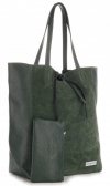 Kožené kabelka shopper bag Vittoria Gotti zelená V602