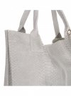 Kožené kabelka shopper bag Genuine Leather svetlo šedá 777