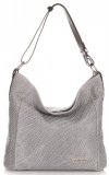 Kožené kabelka shopper bag Vittoria Gotti svetlo šedá V2054