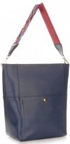 Kožené kabelka shopper bag Genuine Leather tmavo modrá K26