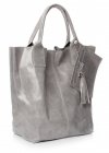 Kožené kabelka shopper bag Genuine Leather čierna 788