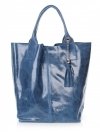 Kožené kabelka shopper bag Genuine Leather 788 modrá