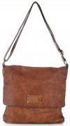 Kožené kabelka listonoška Genuine Leather hnedá L5127