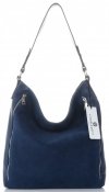 Kožené kabelka shopper bag Vittoria Gotti tmavo modrá V3368