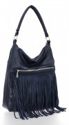 Kožené kabelka shopper bag Roberto Ricci tmavo modrá 19136