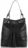 Kožené kabelka shopper bag Vittoria Gotti čierna V344