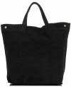 Kožené kabelka shopper bag Vera Pelle čierna A19
