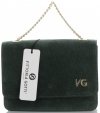 Kožené kabelka listonoška Vittoria Gotti fľašková zelená V3084OD