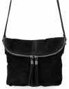 Kožené kabelka listonoška Vittoria Gotti čierna DB20