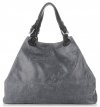 Kožené kabelka shopper bag Genuine Leather šedá 898G