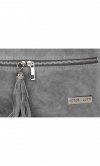 Kožené kabelka shopper bag Vittoria Gotti svetlo šedá V3821