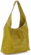 Kožené kabelka shopper bag Vera Pelle žltá A1