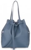 Kožené kabelka shopper bag Genuine Leather modrá 1158