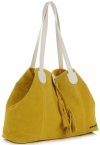 Kožené kabelka shopper bag Vittoria Gotti žltá V3076