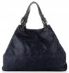 Kožené kabelka shopper bag Genuine Leather tmavo modrá 898G