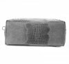 Kožené kabelka kufrík Genuine Leather šedá 1175