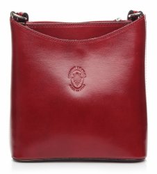 Kožené kabelka listonoška Genuine Leather červená 6001