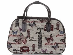 MALÁ cestovní taška kufřík Or&Mi Butterfly Multicolor - béžová